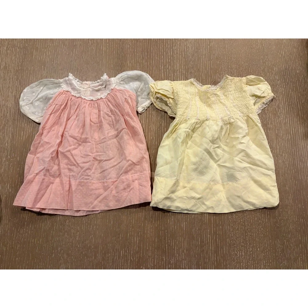 Baby Girls Vintage Dress Outfit Lot 6-12M Precious Moments Floral Lace Bloomers